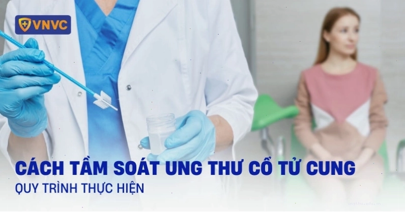 Phụ nữ đang thực hiện xét nghiệm Pap để tầm soát ung thư cổ tử cung