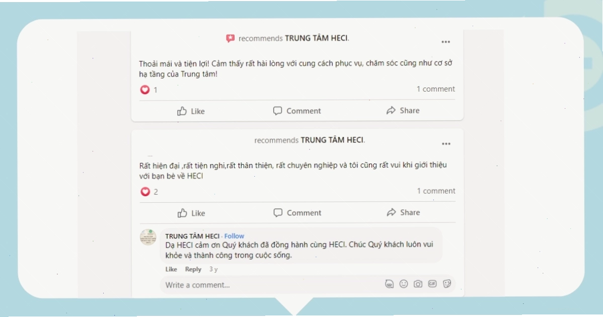 Review của người đã thăm khám về trung tâm HECI Chợ Rẫy